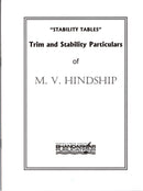 "STABILITY TABLES"  Trim and Stability Particulars of M.V. HINDSHIP - Bhandarkar publications