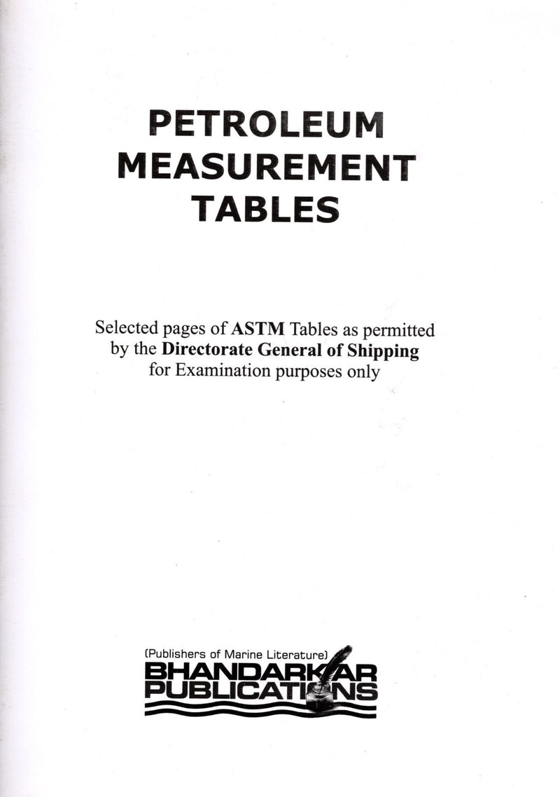 Petroleum Measurement Tables - Bhandarkar Publications